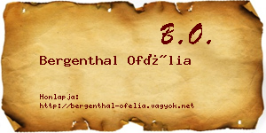 Bergenthal Ofélia névjegykártya
